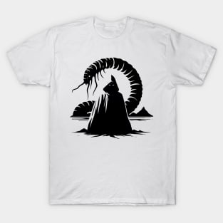 Hooded Figure in Desert T-Shirt